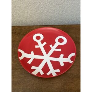 Snowflake Holiday Plate Christmas Target Home Be Merry 2010 Red + White 9" Salad